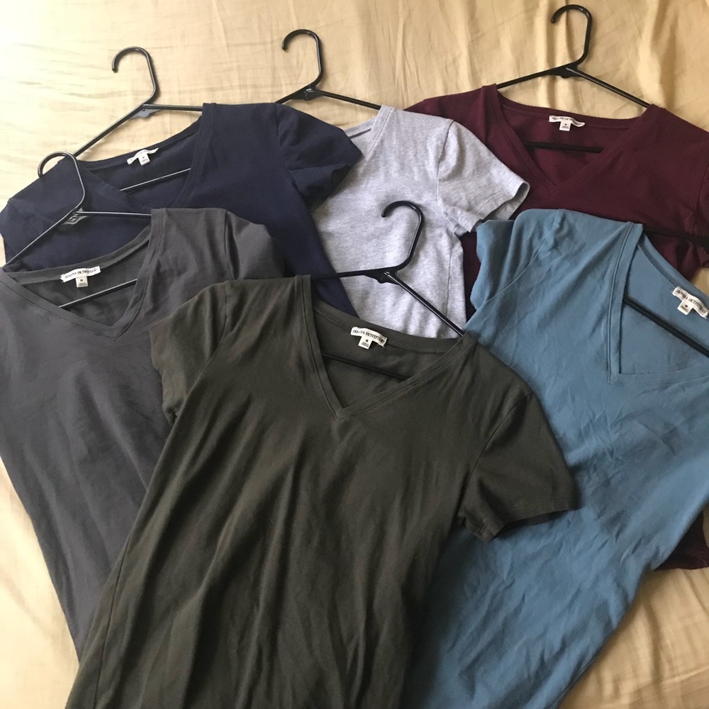 6 Zenana V-Neck Short Sleeve Tee T-Shirt Bundle